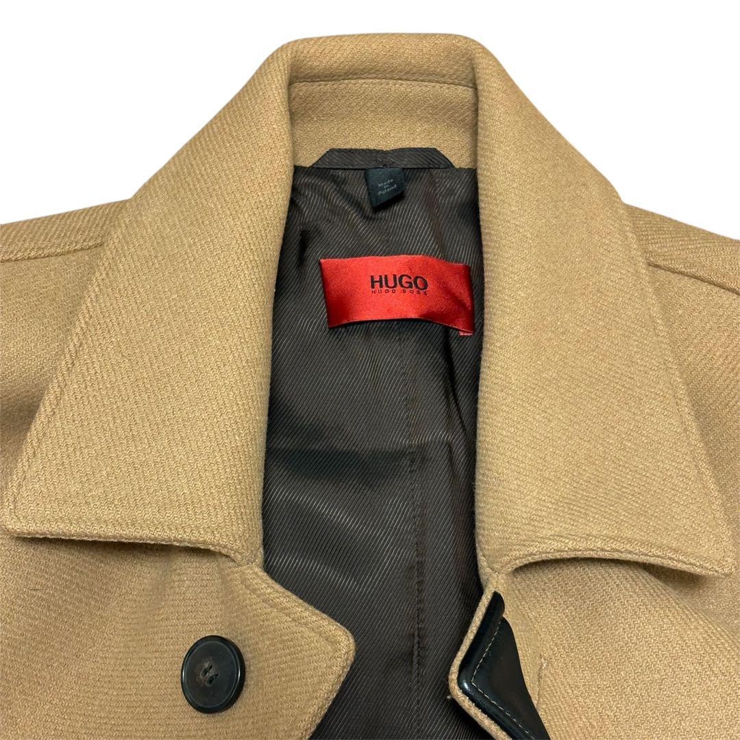 HUGO BOSS ヒューゴ　ウールコート キャメル メンズ ステンカラー