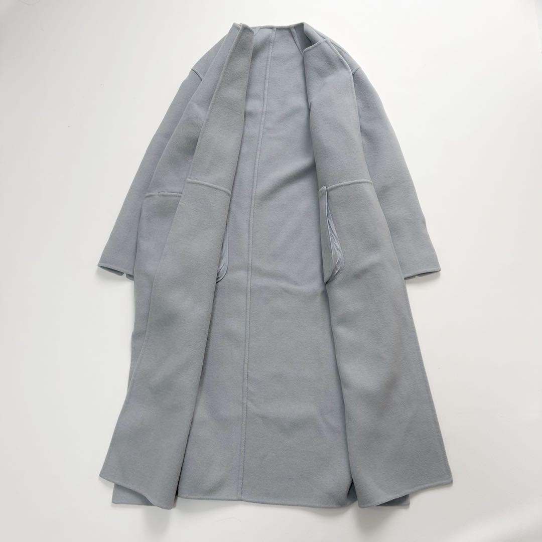 ドゥーズィエムクラス　victorian リバーロングノーカラーコート　36