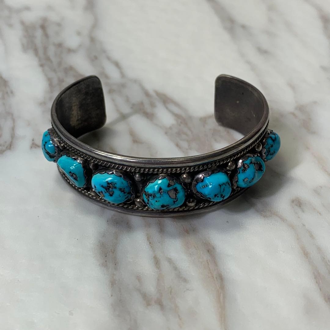 インディアンジュエリー ターコイズ バングル STERING刻印 ホールマーク