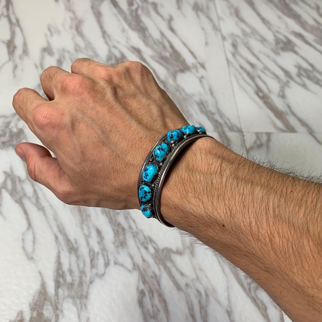 インディアンジュエリー ターコイズ バングル STERING刻印 ホールマーク