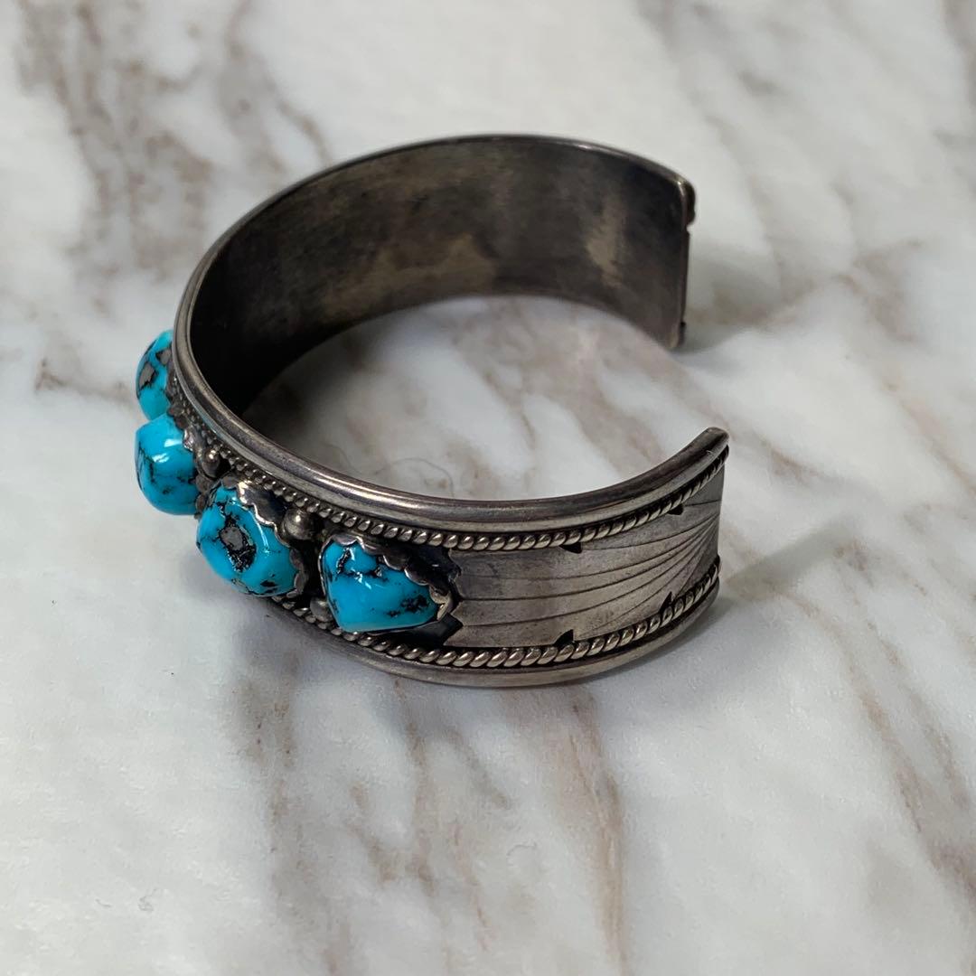 インディアンジュエリー ターコイズ バングル STERING刻印 ホールマーク