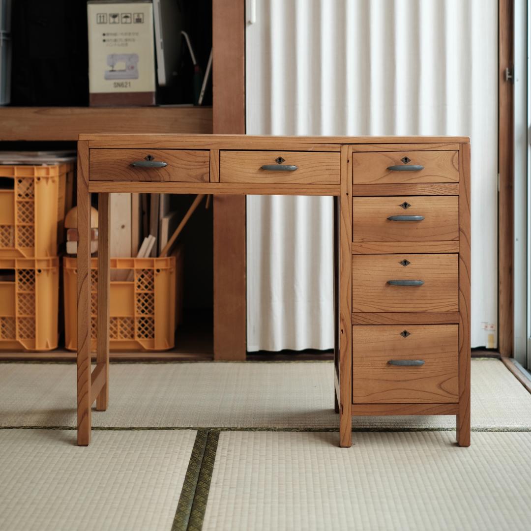 ケヤキ 片袖机 古道具 古家具