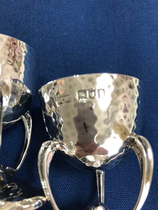 アンティークシルバー❤️マッピン&ウェップ　エッグスタンドペア