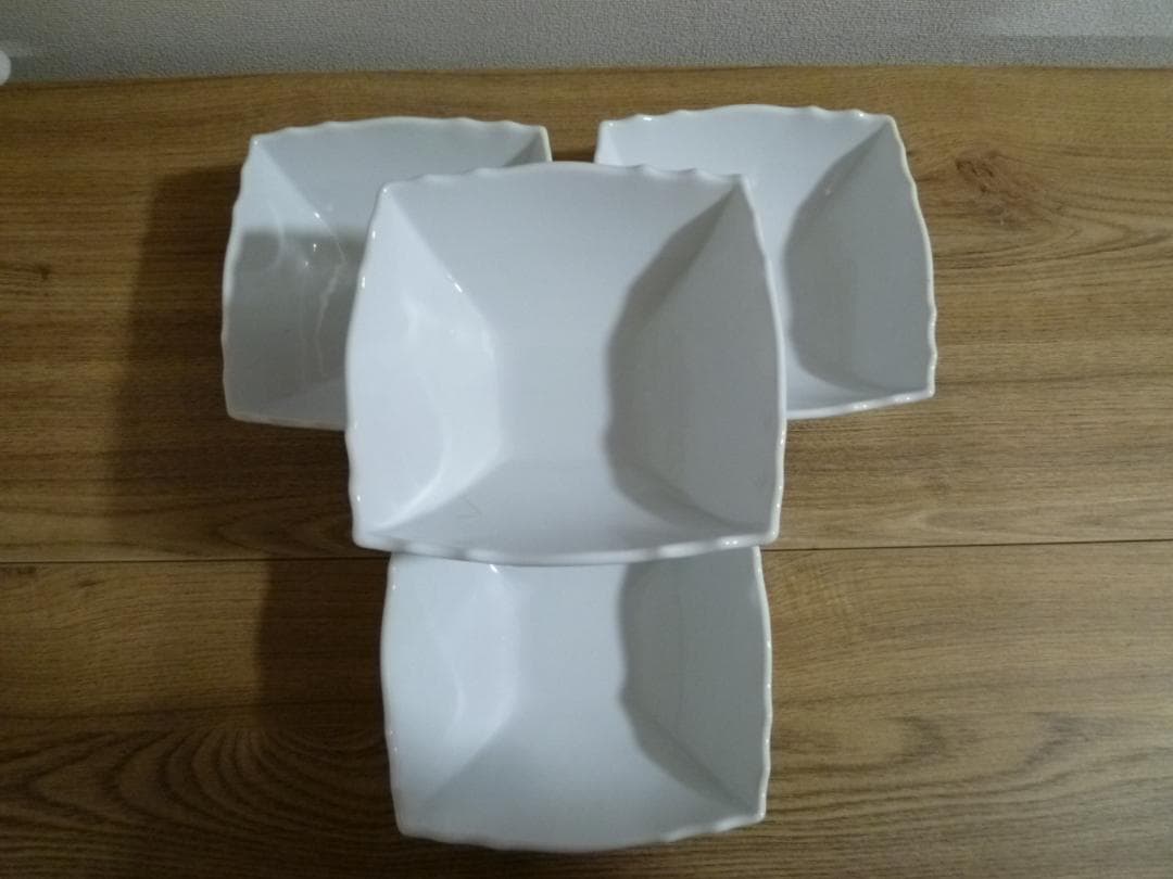 リチャードジノリ ベッキオホワイト スクエアボウル、4個