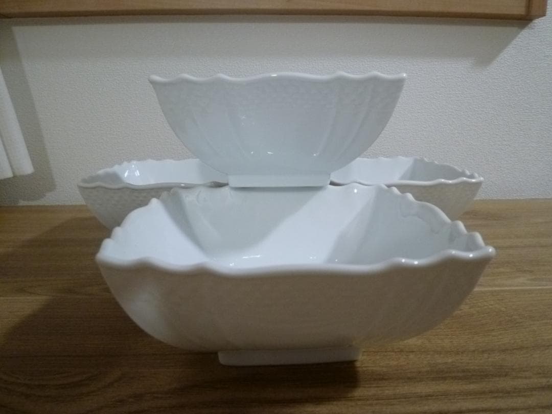 リチャードジノリ ベッキオホワイト スクエアボウル、4個