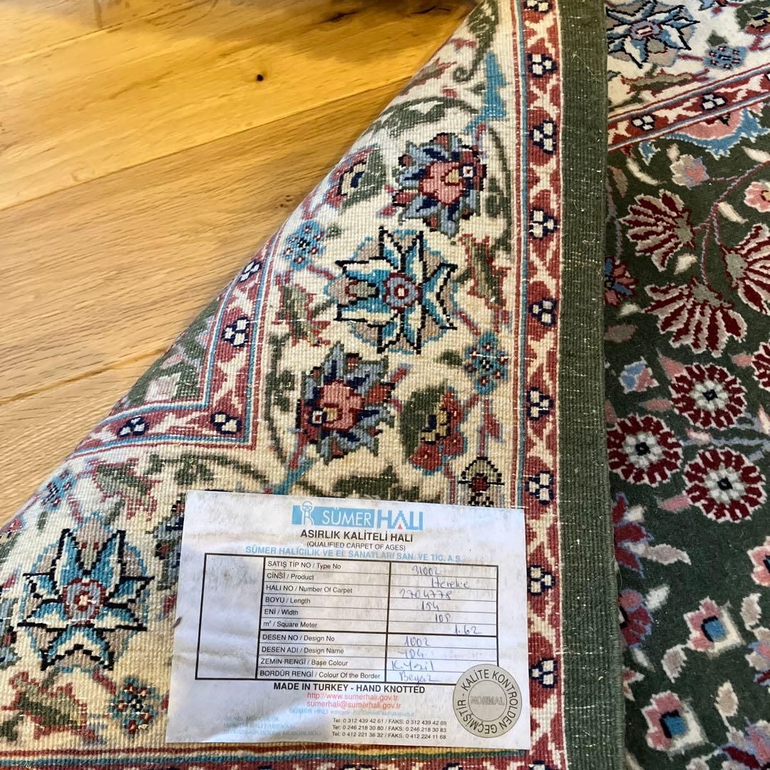 今では入手不可！ヘレケ HEREKE トルコ有名シュメルバンク工房 絨毯