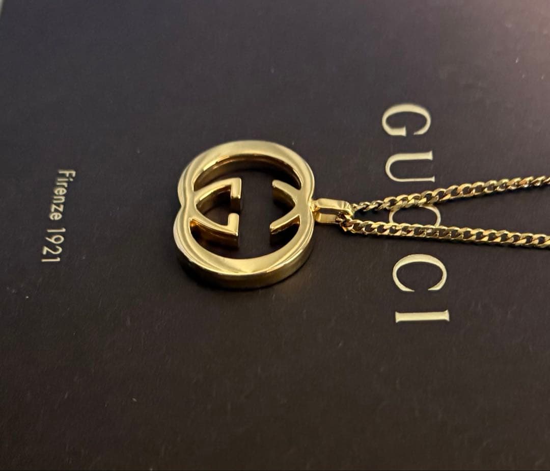 極美品✨ GUCCIグッチインターロッキングG チャーム&ネックレス 付属品込み