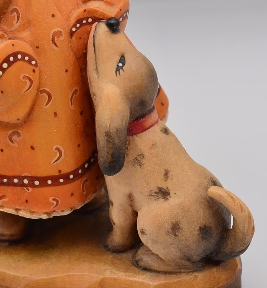 少女と仔犬　アンリ　ANRI　イタリア　高さ16ｃｍ　限定品　ご成約済み