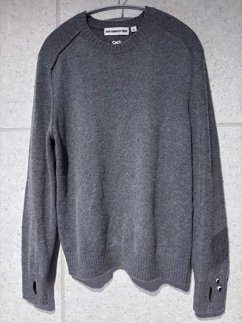 UNIQL ANYA HINDMARCHカシミヤ100 ニット　グレー XL