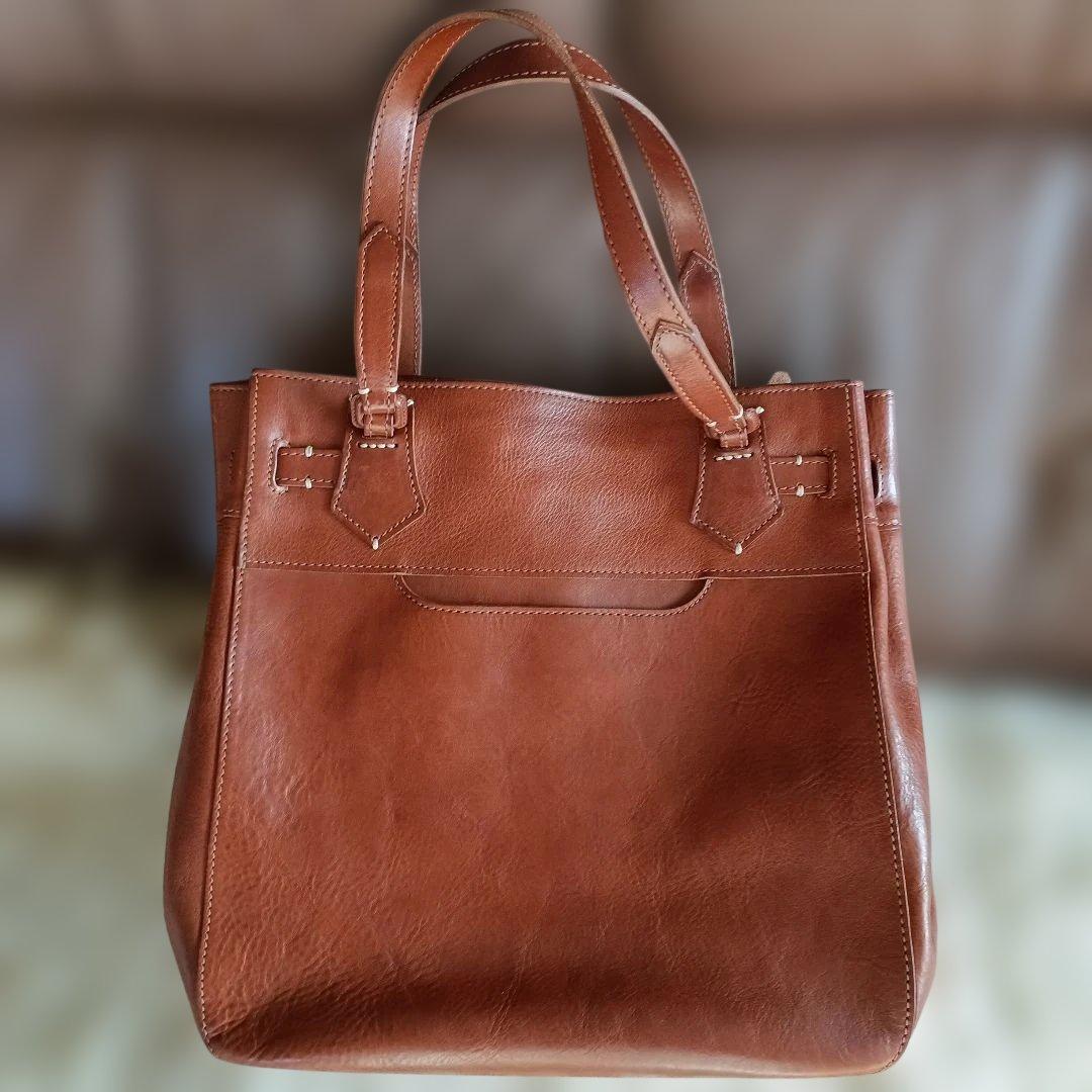 ゲンテン　トートバッグ　 ロック・鍵収納チャーム付き　 ブラウン