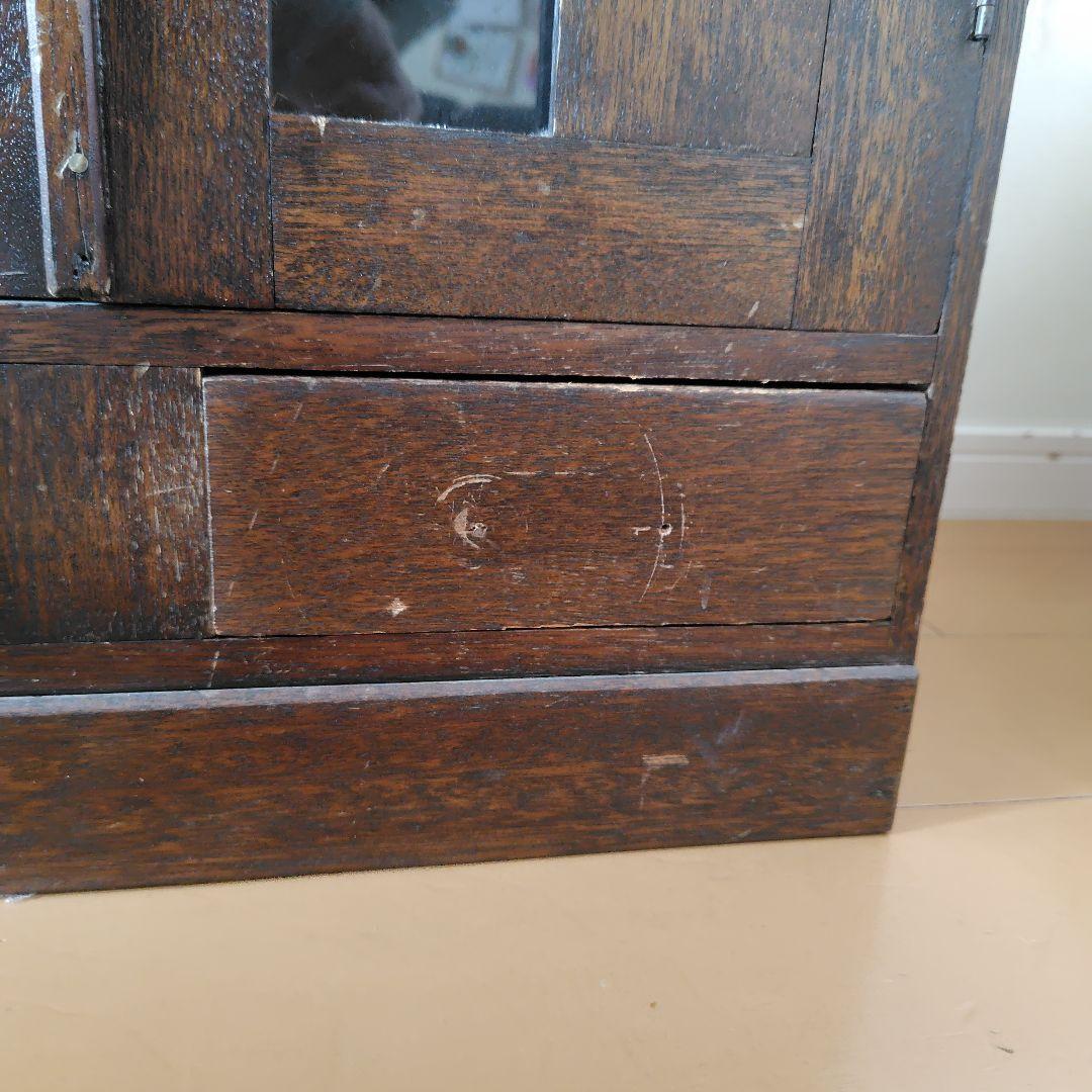 木製キャビネット ダークブラウン 2引き出し