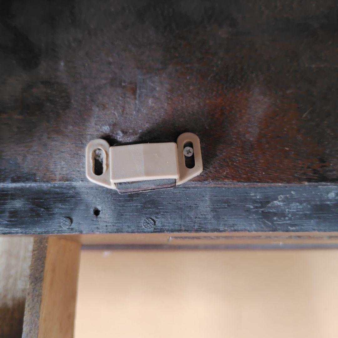 木製キャビネット ダークブラウン 2引き出し