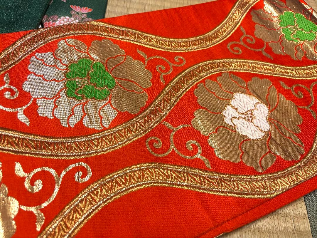 七五三　女児着物襦袢帯3点セット　緑