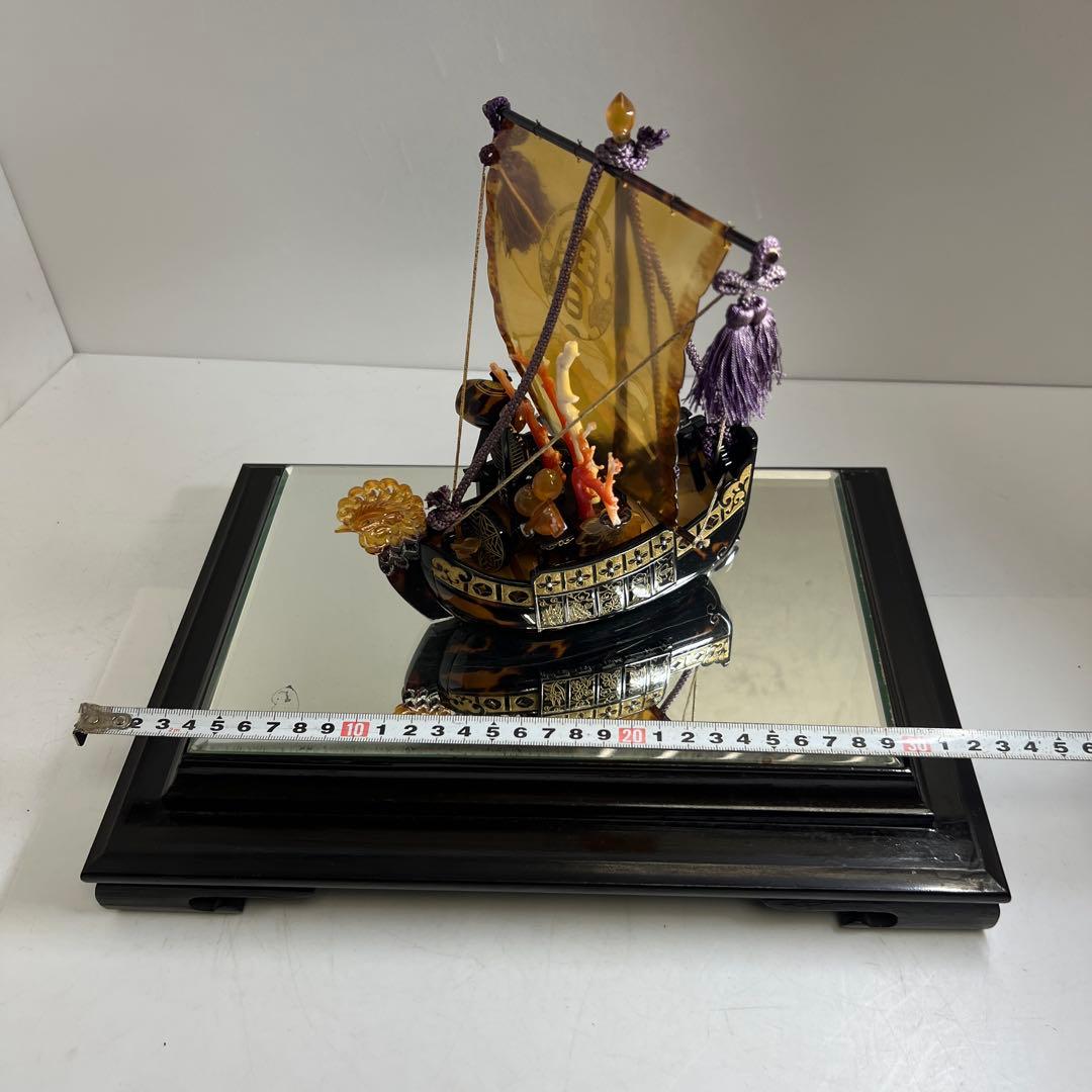 本鼈甲　宝船　1047g(台込) 20×16㎝(宝船)東な8-0201☆2F