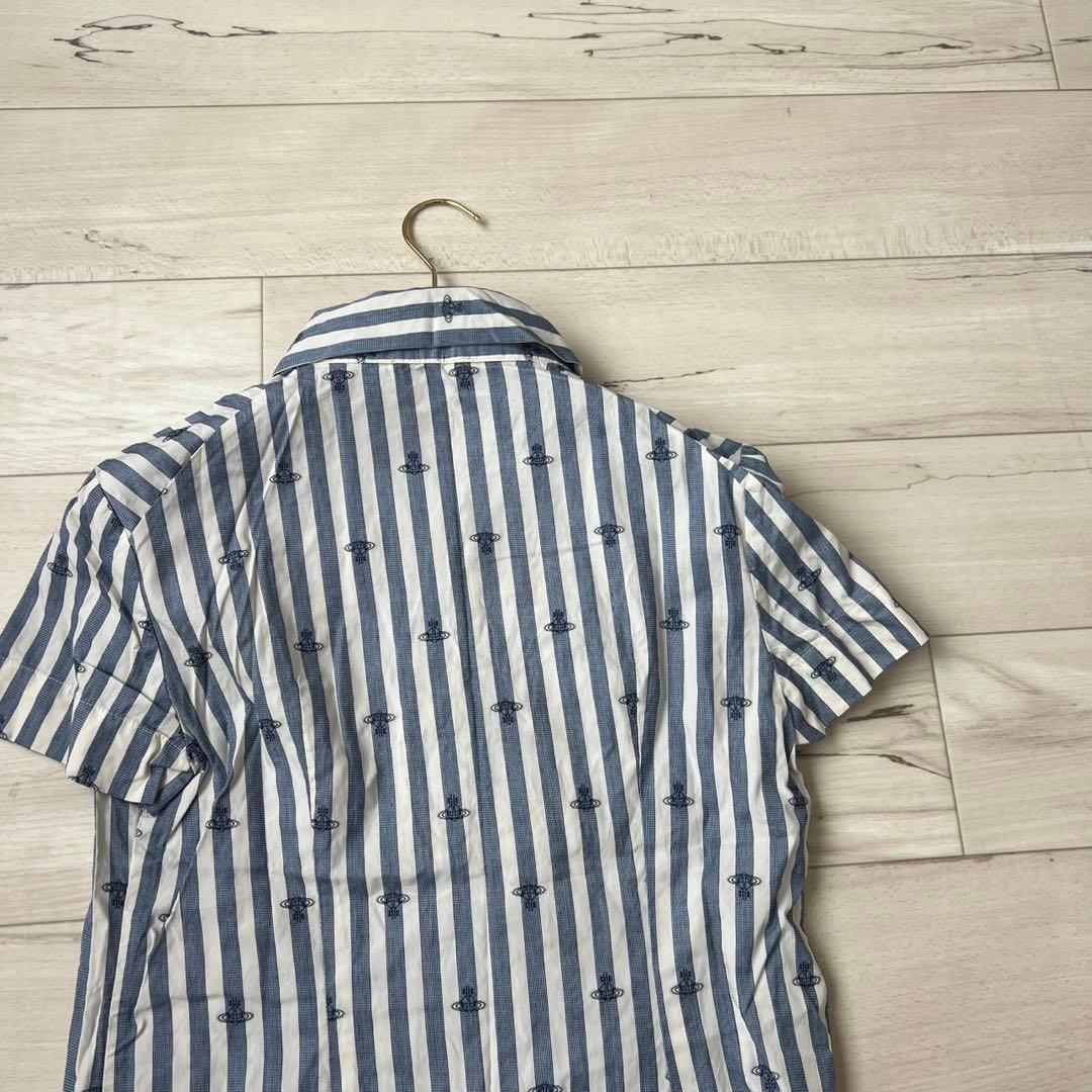 ヴィヴィアンウエストウッド　 ストライプ　オーブロゴ　ブラウス　フリル