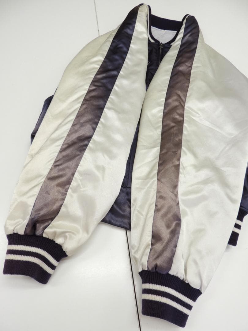 プリンス商会 VINTAGE フェード カスタム 茄子紺 龍柄 スカジャン M