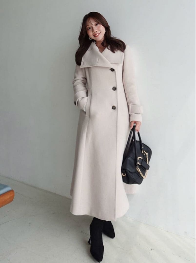 rienda オーバーネックシンデレララインコート S