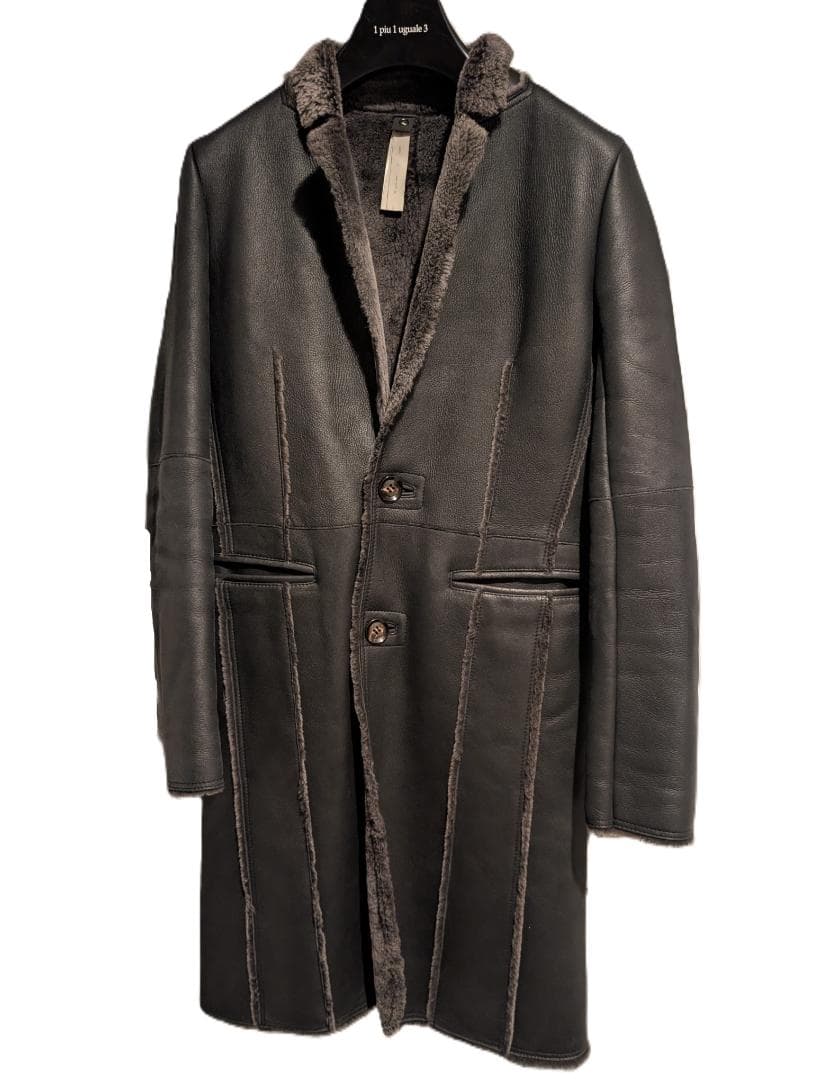 wjk リアル ムートン レザー チェスター コート Ｓ ブラック