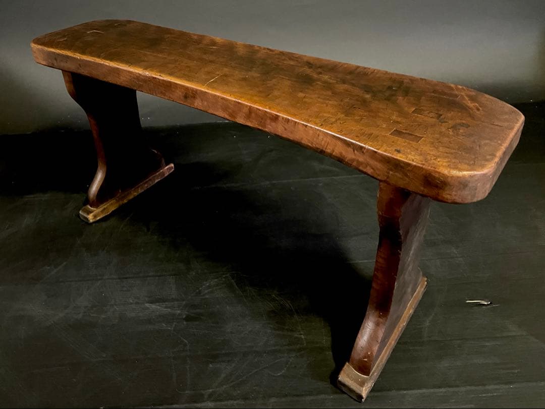 『母』 脇息 肘置 肘掛 木製 特大70cm 民藝 古民具 (E)