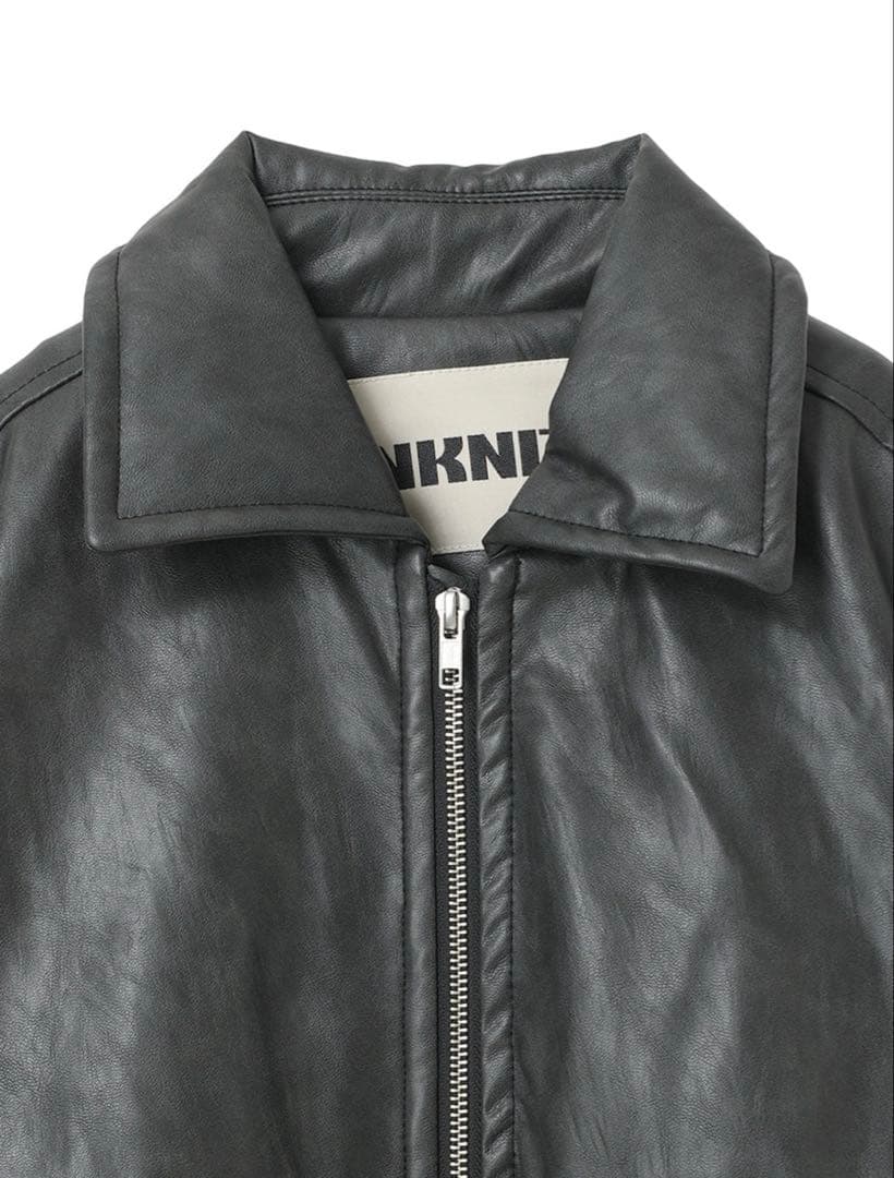 ジャケット・アウター NKNIT synthetic leather padded jacket