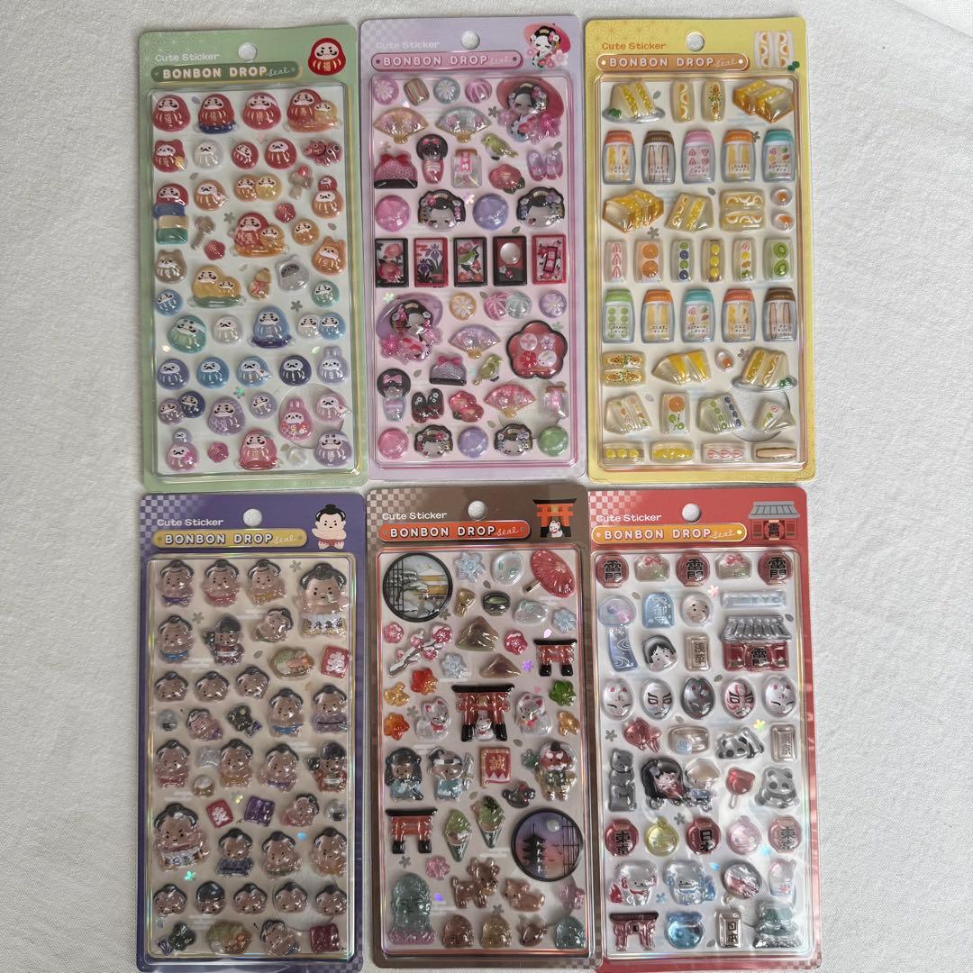 【ボンボンドロップシール】和柄 6種