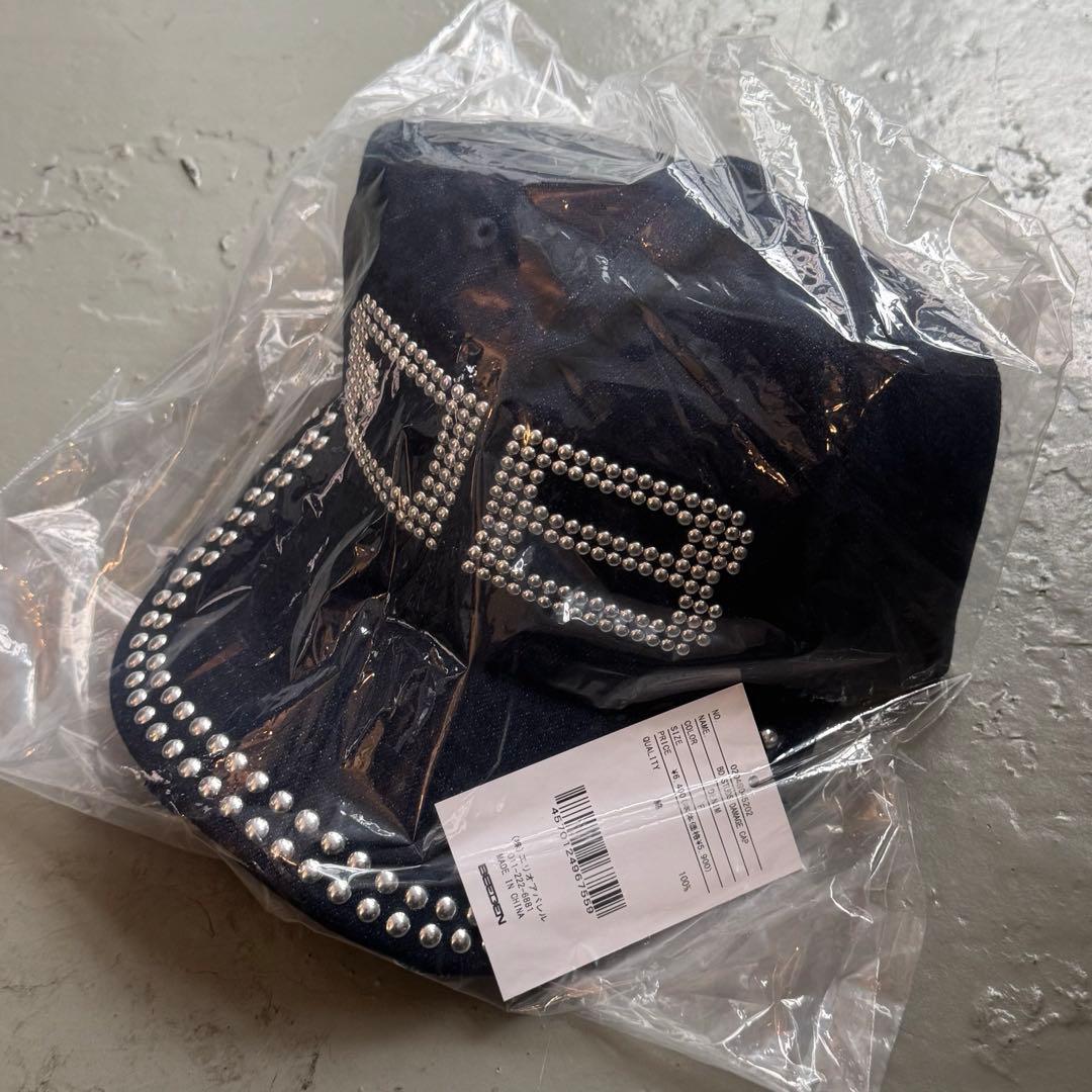 【即日発送】BEEDEN BD STUDS DAMAGE CAP ダークブルー