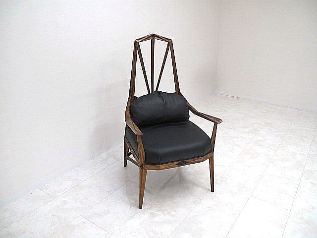 ヴィンテージ アールデコ様式本革ハイバックパーソナルチェア 1人掛けソファ