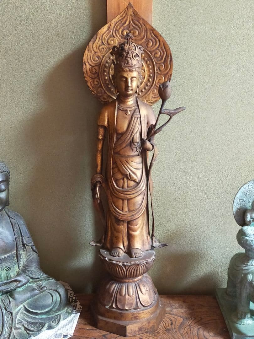 ♥大きな♥観音像♥立像【光雲】高７２３ｍｍ　銅製　観音様　ブロンズ像　仏像　骨董