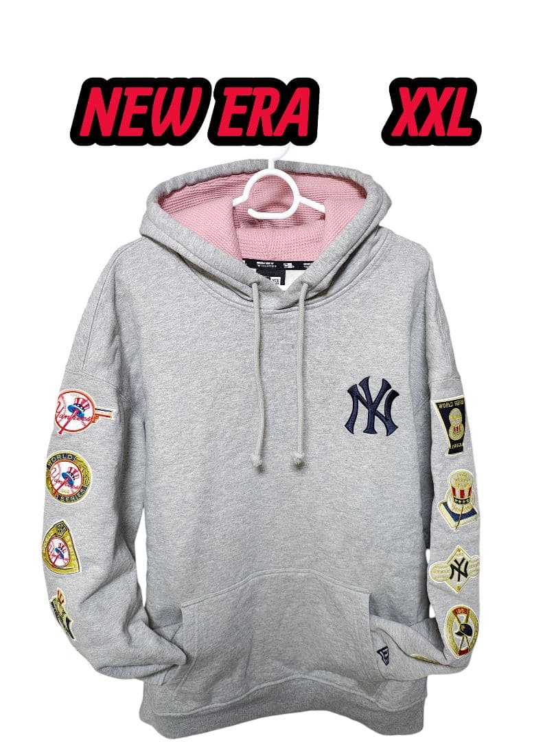 NEW ERA ニューエラ　裏起毛　ヤンキースロゴフーディパーカー　XXL　厚手