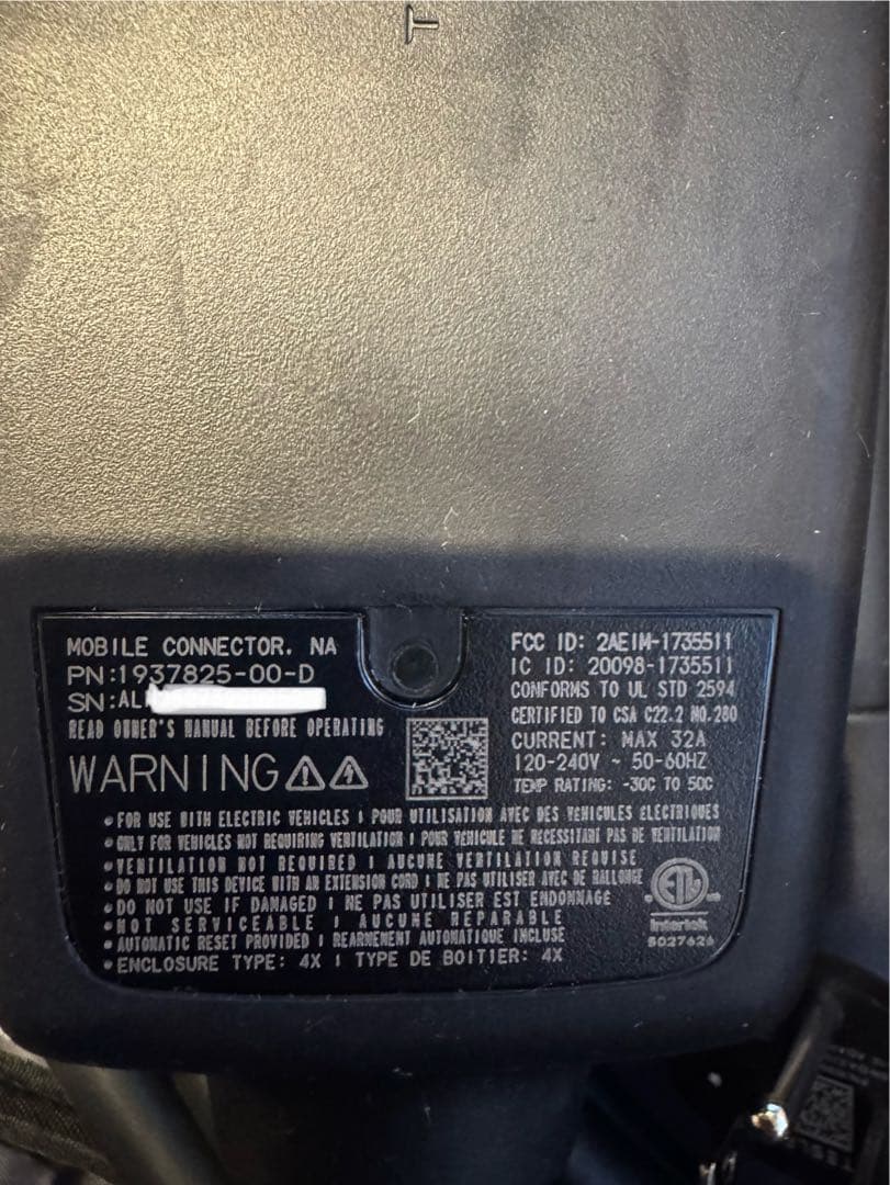 【新品未使用】テスラTESLA モバイルコネクター