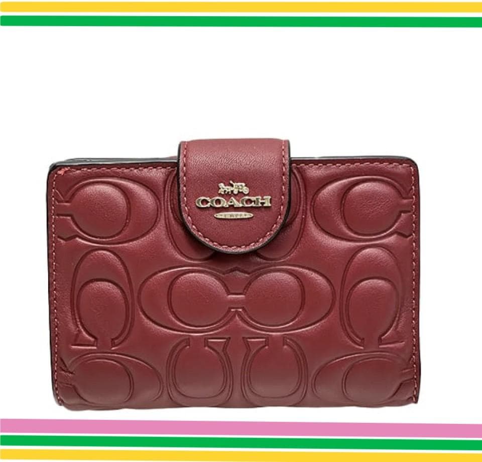 新作.コーチ COACHミディアム コーナー ジップ ウォレット・シグネチャー