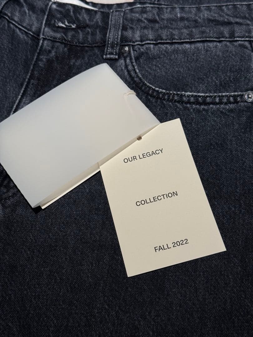 OUR REGACY　ダメージ加工 ダークグレー ワイドレッグデニム