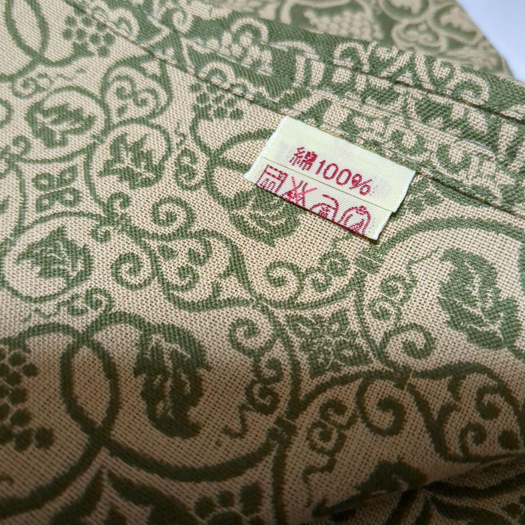 価値ある一枚！正倉院紋様？西陣織　葡萄唐草文　苔色　未使用品★大判風呂敷　日本製