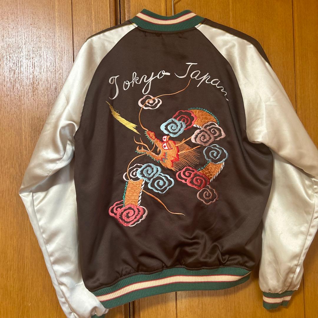 テーラー東洋　スカジャン リバーシブル　Lサイズ 鷹　龍刺繍　ヴィンテージ　希少