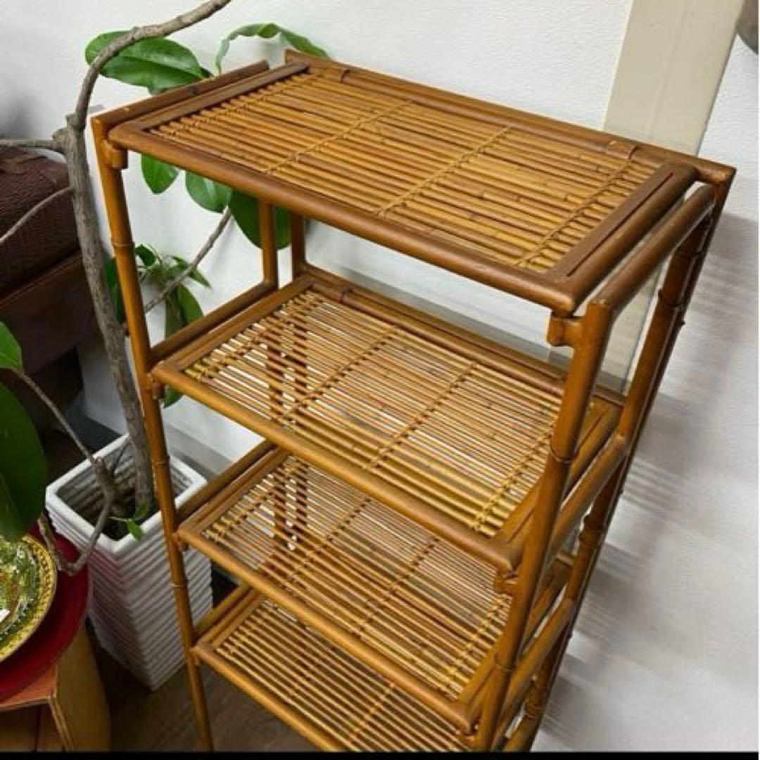 アジアン家具 飾り棚 棚 ラック シェルフ アイアンラック バンブー 竹