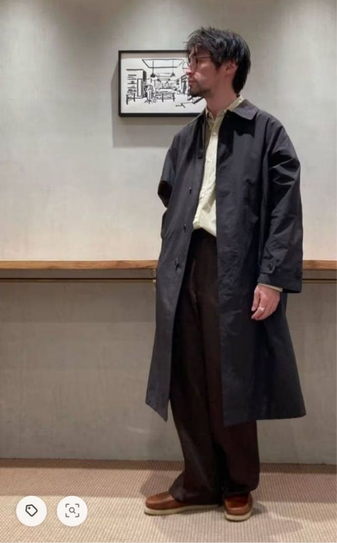 ★人気★スティーブンアラン　バルカラーコート　黒　s