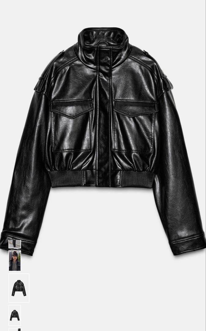 ZARA ブラックレザージャケット　今期新作　最終値下げ