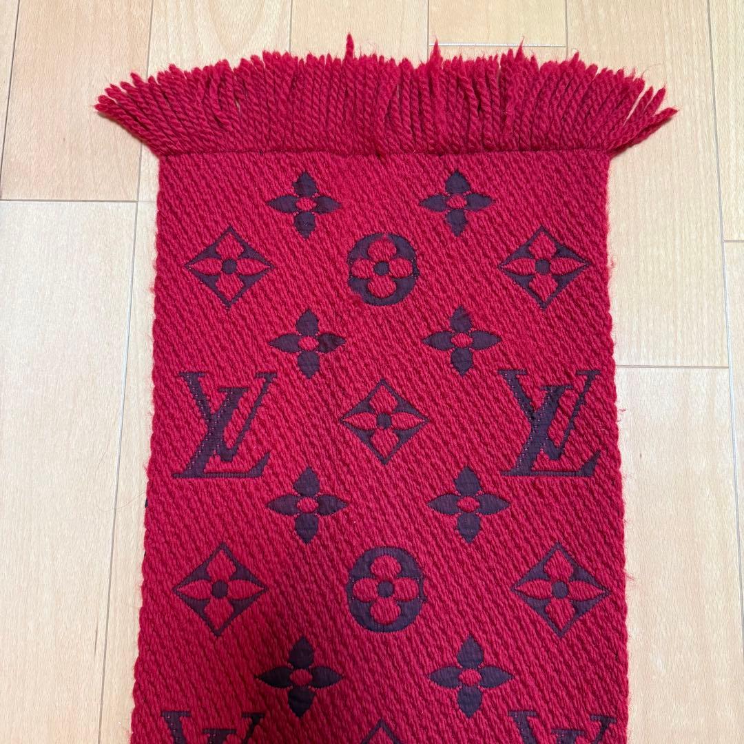 LOUIS VUITTON ルイヴィトン マフラー 赤 ロゴ