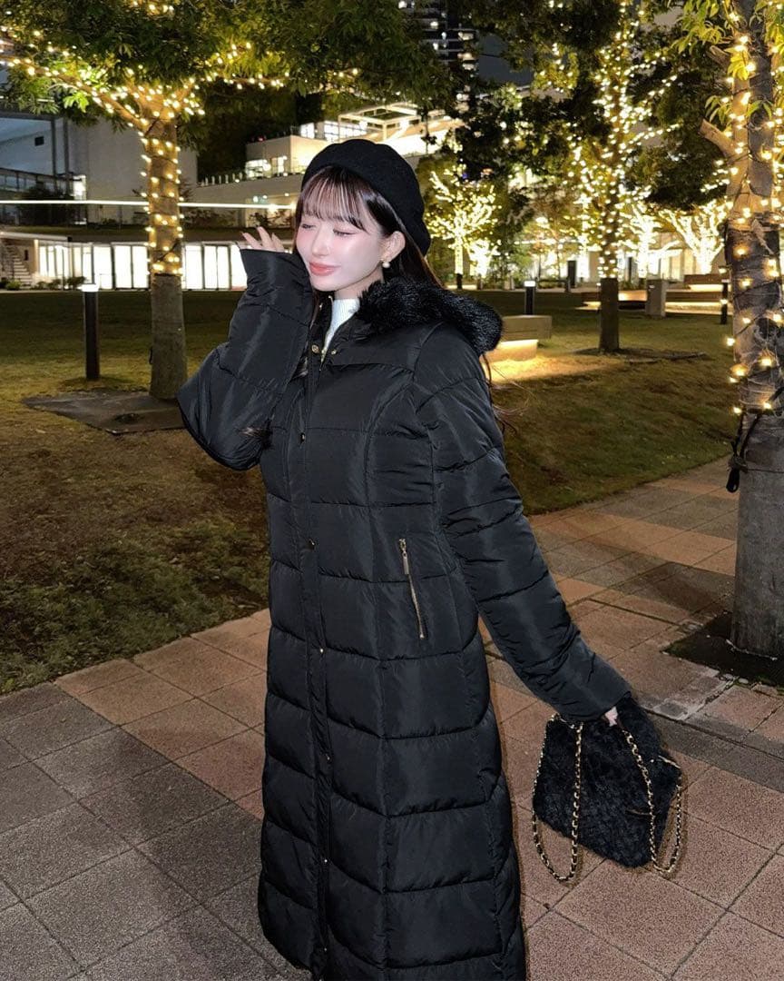 新品タグ付き シェリミー Cherimi ロングファイバーダウン Rady 黒