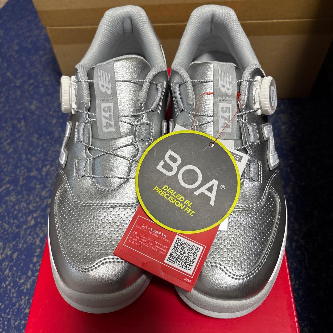 新品未使用 New Balance Boa シルバー ゴルフシューズ 24cm