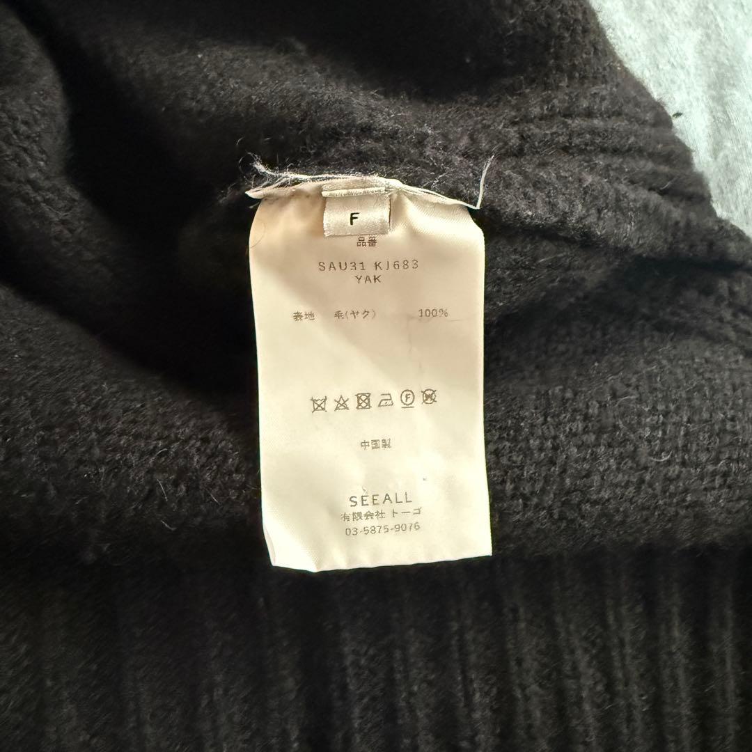シーオール　seeall ウール　タートルネックセーター ブラック F