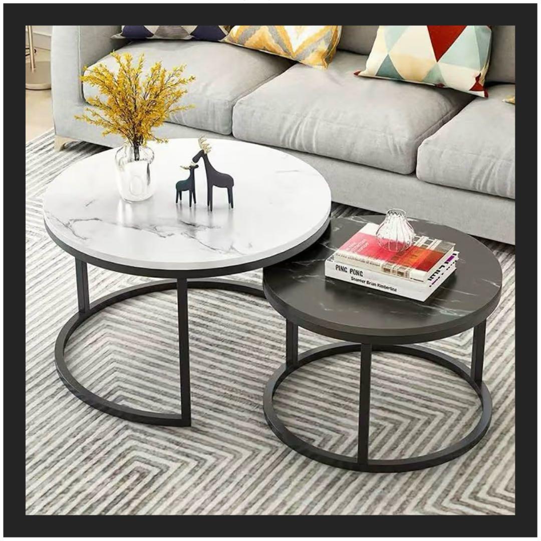 テーブル 大理石柄 幅45+60cm センターテーブル セラミック