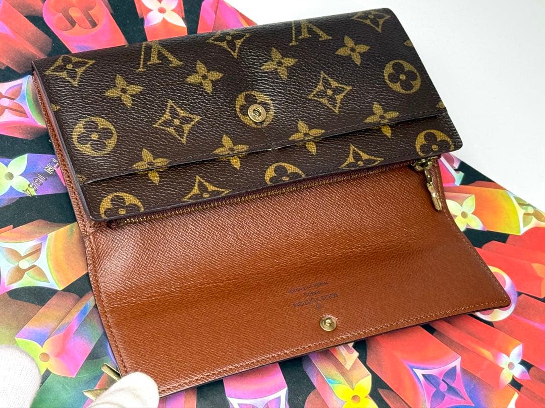 良品！LOUIS VUITTONルイヴィトン　カード入れ付き二つ折り長財布