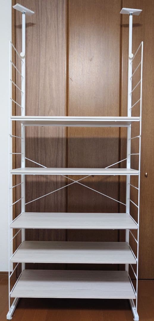 突っ張り壁面収納 Nポルダディープ(幅80cm ホワイトウォッシュ)