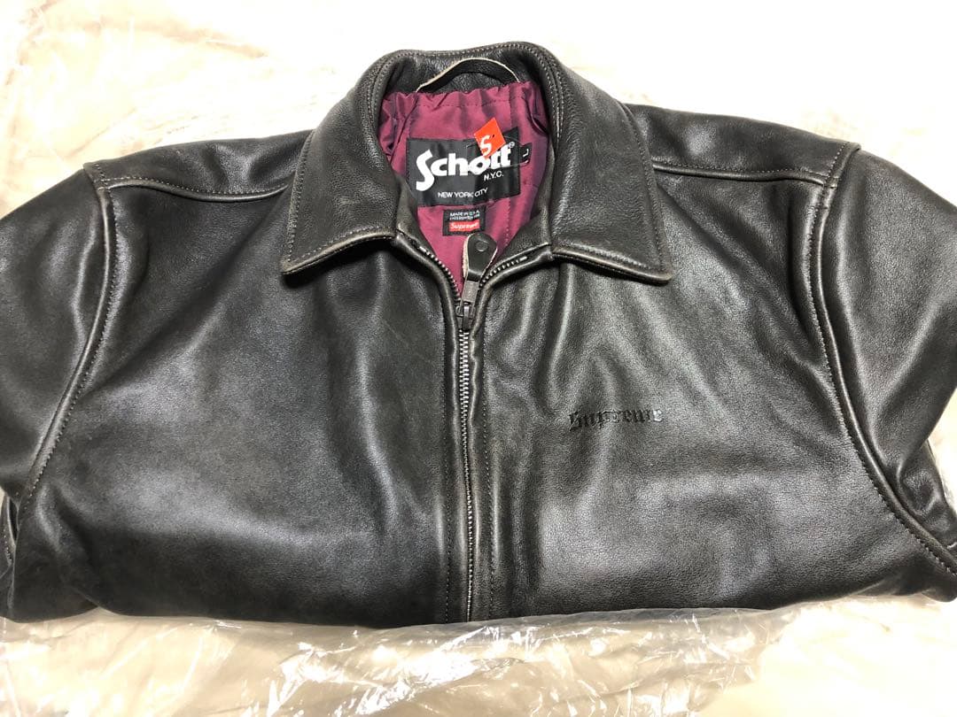 ジャケット・アウター Supreme x Schott Leather Racer Jacket L