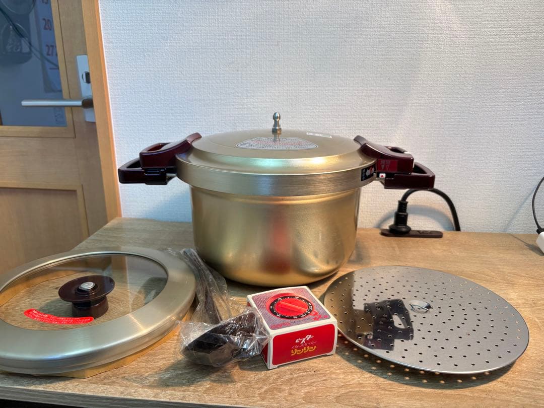ピースター 圧力鍋 ゴールド 6.4L レトロ 希少 関西軽金属工業 炊飯