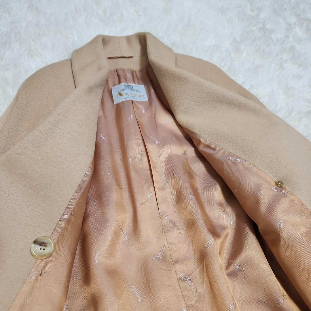 【カシミア・アンゴラ混】アクアスキュータム 英国製 ダブル チェスターコート