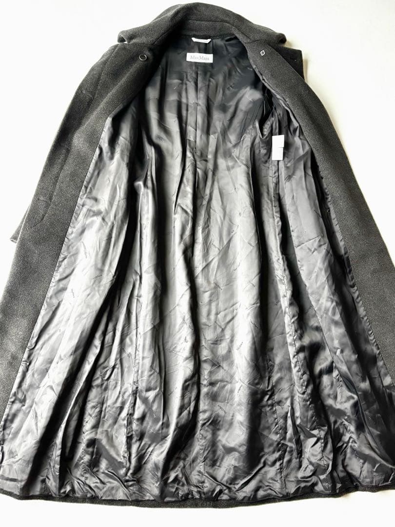 Max Mara ロングコート マキシ丈　白タグ　カシミヤ混　比翼仕立て　40
