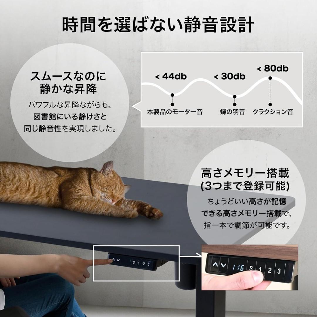 電動 昇降式デスク 衝突検知 USBコンセント付きAED-1260 WH/MWH