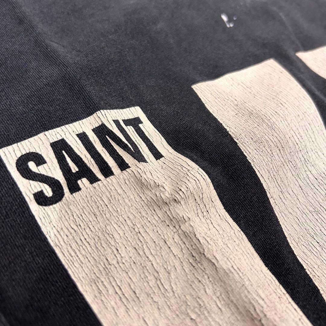 SAINT KLF ビンテージ風　ダークグレー　Tシャツ